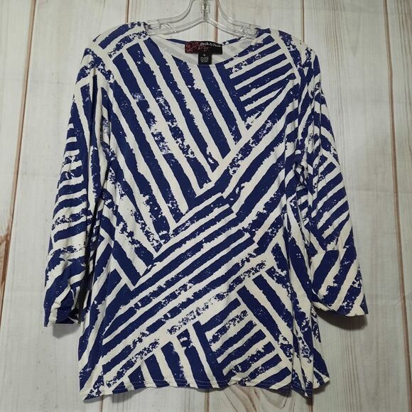 Peck‎ & Peck blouse Ladies size Extra Large Blue & White classiccore - Picture 1 of 7